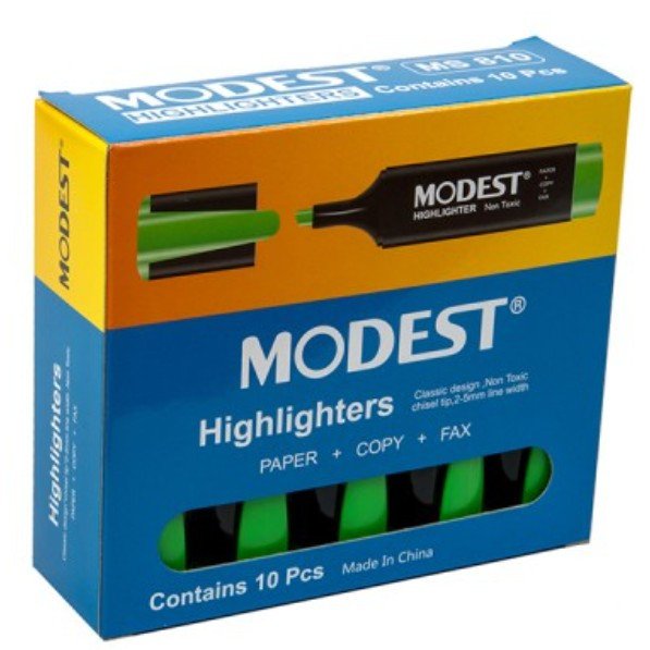 Modest Highlighter MS 810 Green - (Pack of 10)