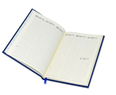 FIS Diary 2023 English (1-Week at a glance) A5, Italian PU, 1-Side Padded, Brown - FSDI78EP23BR