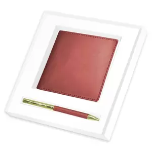 FIS Gift Set Italian PU (Wallet/Pen) Maroon - FSCLWPMR