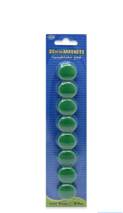 FIS Colored Magnet, Non Transparent Green Color, Pack Includes 3 Sets (20mm set, 30 mm set, 40 mm set) -FSMI203040GR/3