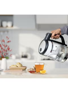 Glass Kettle, Double Wall, 1.7 L 2200 W GK220-B5, Silver,