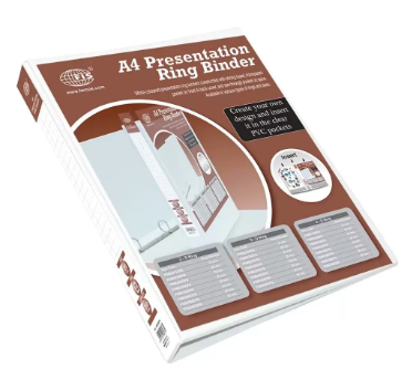 FIS Presentation Binder 3D Ring, A4 Size, 20mm Ring Size, 1.50 Inch Spine Colonne - FSBD320DPB