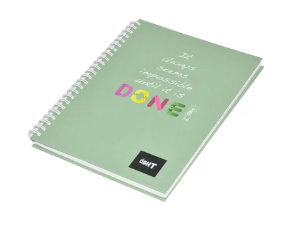 5-Piece Light Spiral Hard Cover Notebook, Single Ruled (100 Sheet) A5 Size - LINBSA51512