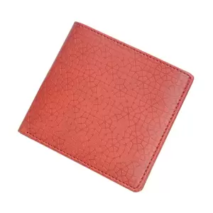 FIS Italian PU Bifold Design Wallets Polyurethane For Men, ID Card Window, 6 Card Slots, 2 Sideways Pockets, Divided Bill Compartments, Maroon Colour, Closed Size 100 x 105 mm - FSPQMRD4