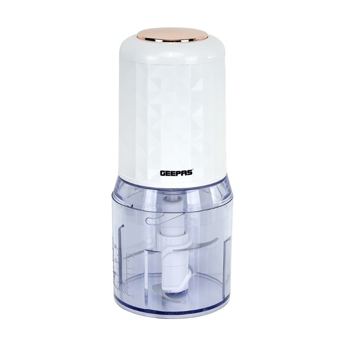 Geepas 400W Mini Food Processor - 500ML Capacity Food Chopper , 4 Bi-Level Stainless Steel Double Blades For Blending & Chopping - Food Chopper Shredder, Perfect For Salads, Salsa, Pesto, Curry Pastes