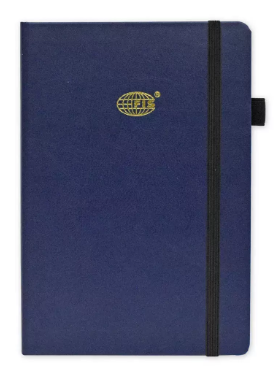 FIS Budget Planner with Elastic Pen Loop, Vinyl, Size A5, White Paper, 100 GSM, 128 Pages, Hard Cover, Round Corners, Colour Blue - FSORA5BPLANVBL