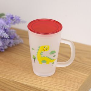 Royalford 11 Oz Fruit Design Frosty Mug With Lid - Plastic - Red - 11 OZ