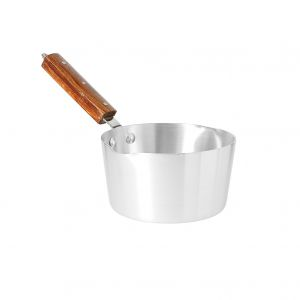Royalford 7" Aluminium Milk Pan With Wooden Handle - Silver