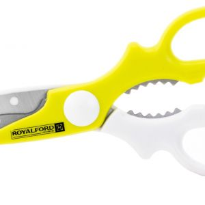 Royalford 2 In 1Kitchen Scissor - Stainless Steel - Green