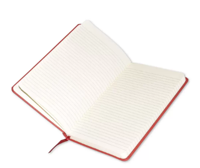 120-Sheets FIS Executive Notebook Single Line 13x21cm, Italian PU with Pen, Maroon - FSNBEXSL1321MR