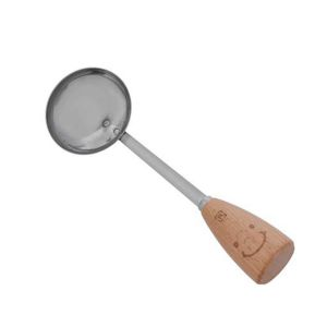 Royalford Soup Ladle With Wooden Handle - Stainless Steel, Melamine - Silver - 35 CM