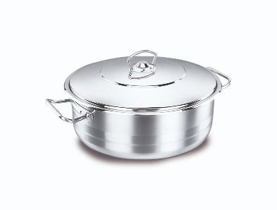 Korkmaz Mega Low Casserole 45L - Stainless Steel - Silver