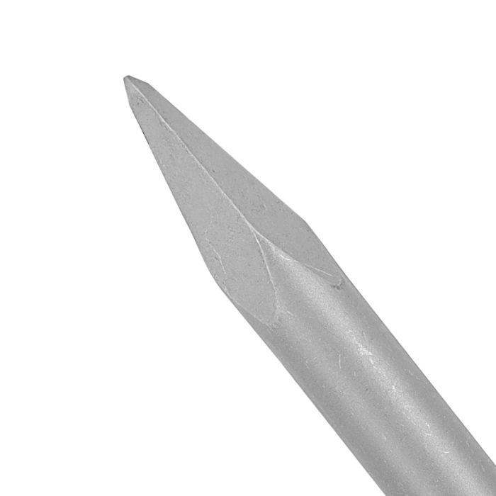 Geepas SDS Max Round Shank Chisel Flat - 25mm Wide & 400mm Long, Perfect For Compacting, Grooving, Cutting & More | Compatible For Drill, Rotary Hammers, And Impact Hammer