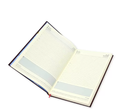 FIS Bonded Leather Diary 2024 (Arabic/English) Maroon, A4 - FSDI40AEBI24MR