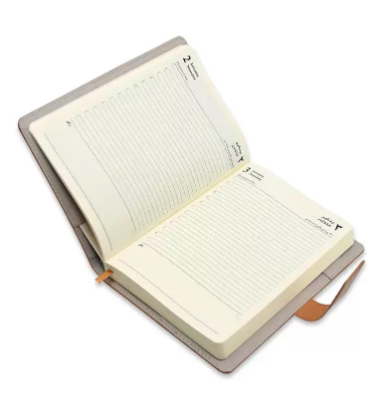 Fis 2023 A5 Diary Arabic English Vinyl Hard Sewn Cover Brown -FSDI80AE23BR