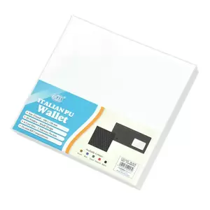 FIS Italian PU Bifold Design Wallets Polyurethane For Men, ID Card Window, 6 Card Slots, 2 Sideways Pockets, Divided Bill Compartments, Black Colour, Closed Size 100 x 105 mm - FSPQBKD3