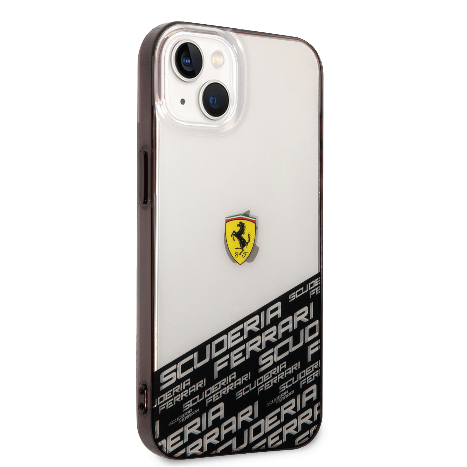Ferrari PC/TPU IML Case With Bottom Scuderia Allover Print For iPhone 14 Plus - Silver