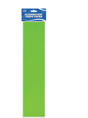 Pack of 12 Pieces Fluorescent Crepe Paper Green