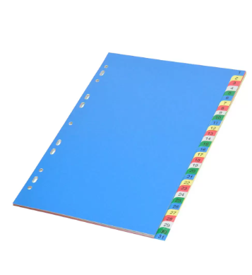 FIS Color PP Divider, (1-31) English, A4 Size - FSDV318