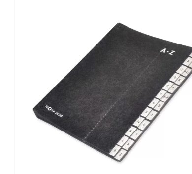 Desk File with A - Z Tabs 24 Sections Black