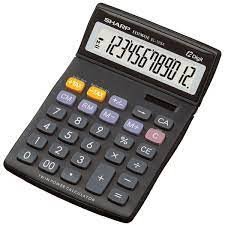 Sharp EL-125TWH Office Desktop Calculator - Black/White