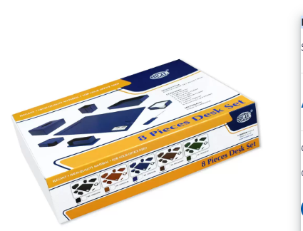 FIS Executive Desk Set 8 pieces, Blue Color - FSDSEX201BL