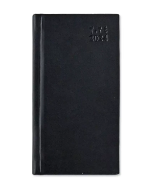 FIS 2024 Slim Arabic English Diary Italian PU Cover Black - FSDI59AEP24BK