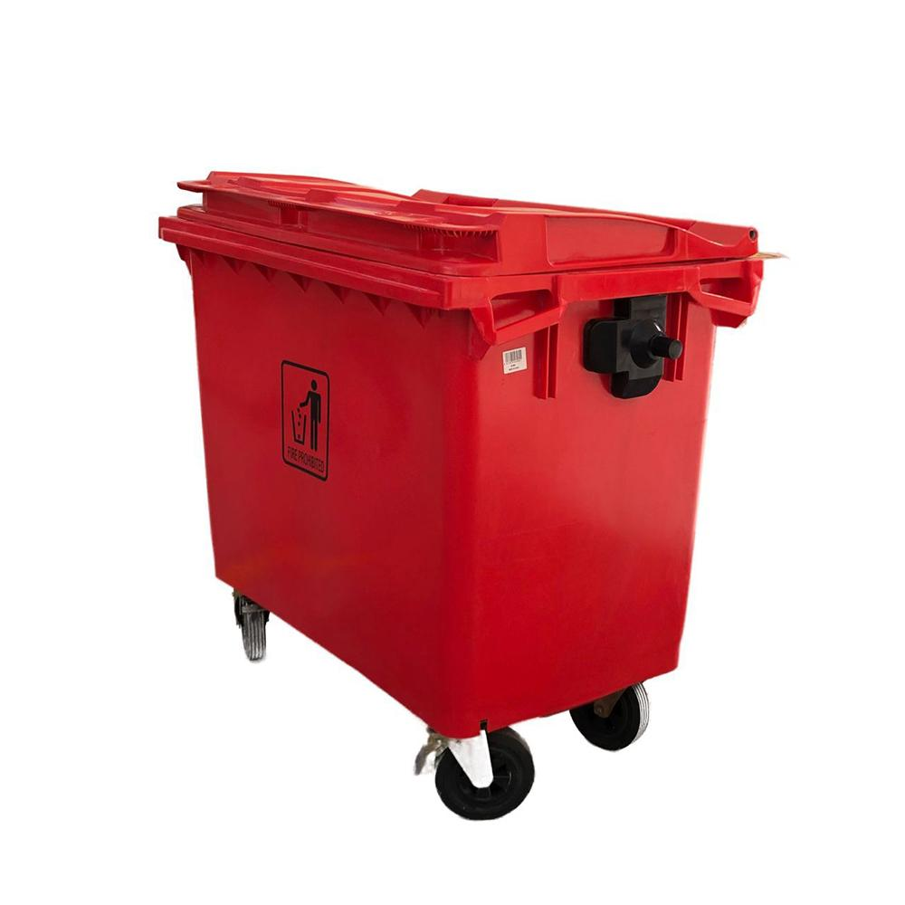 Heavy Duty Outdoor Garbage Bin | 660LTR | RED