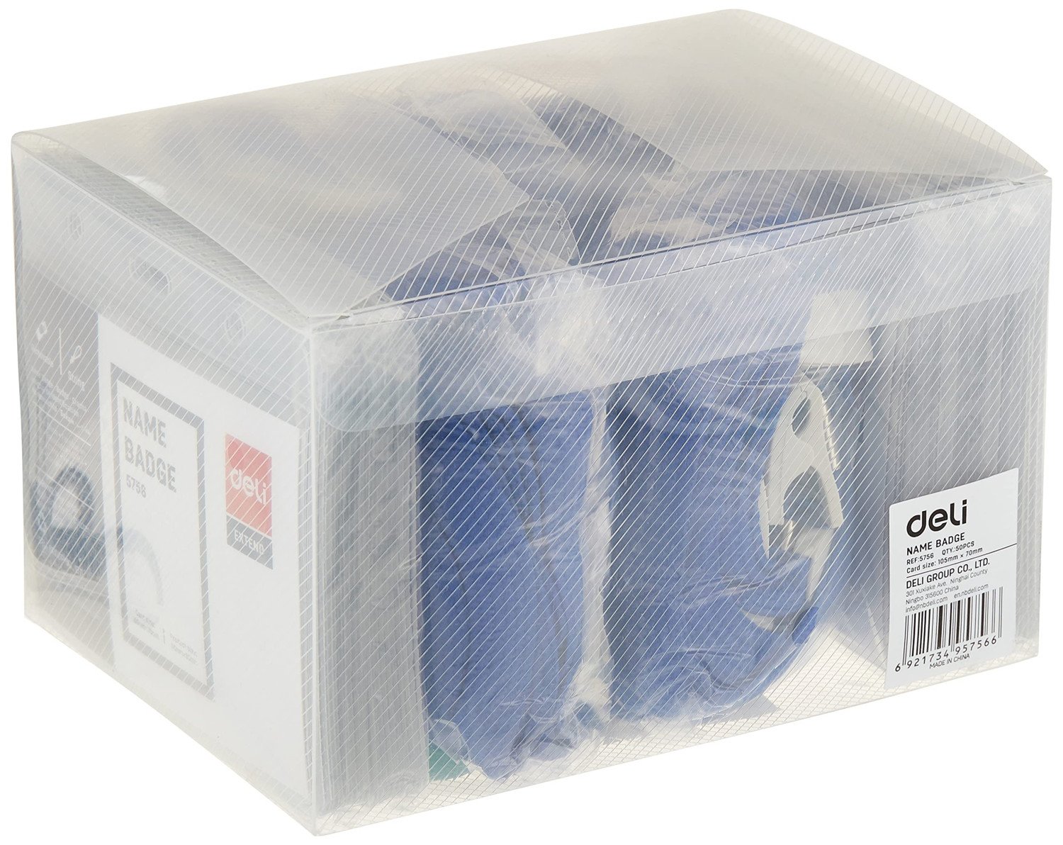 Deli Exhibition ID Card Holder 5756 W/Lanyard, 50 Pcs