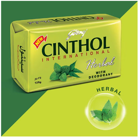 Cinthol Bar Soap 99.9% Germ Protection Herbal (With Deodarant) 125gms