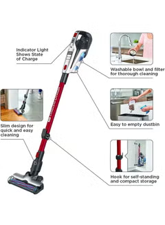 3-In-1 Cordless Upright Stick Vacuum Cleaner 0.5 L 43.0 W BHFE620J-GB Red/Grey/Silver