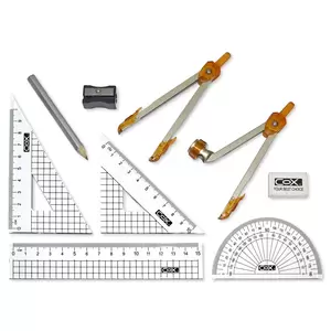 COX Mathematical Sets, 9 Pieces, Made In Taiwan Cxmsm2500