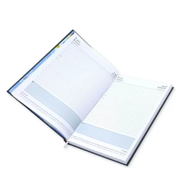 FIS Bonded Leather Diary 2024 (Arabic/English) Grey, A4 - FSDI40AEBW24GY