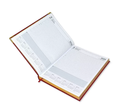 FIS A4 Golden Diary 2024 (English) Maroon - FSDI44EG24MR
