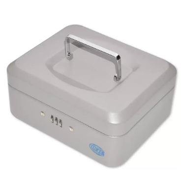 FIS Cash Box with Number Lock 8 Inch, Matt Finish Grey Color - FSCPTS0037GY