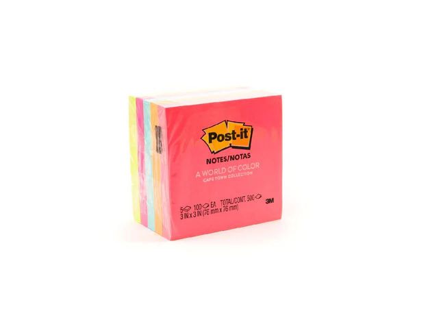 3M Post-It Notes Neon Colors 654-5PK 5pads-pack