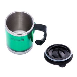Royalford Coffee Mug - Stainless Steel - Green - 14 OZ