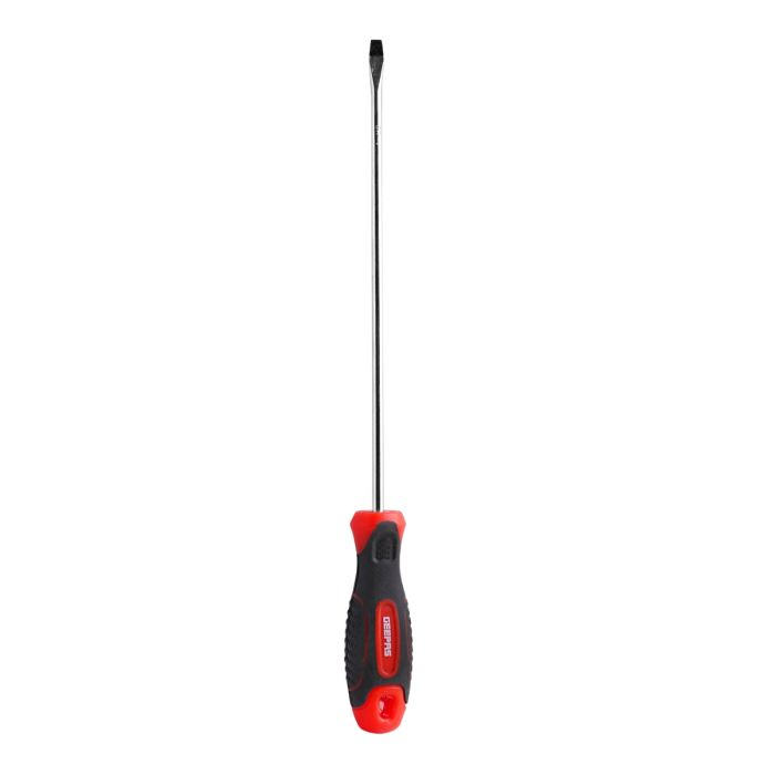 Geepas Precision Screwdriver - Slotted Screwdriver With Soft Grip Rubber Insulated Ergonomic Handle - CR-V Build, Magnetic Tip And Hanging Hole For Easy Carry - Bicolored Red/Black - (SL 5x200mm