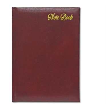 FIS Notebook Bonded Leather, Size A5, Italian Ivory Paper, 70 GSM, 196 Pages, 8 mm Ruled, 1 Side Padded Cover, Colour Maroon - FSNB1SA5IVBLMR