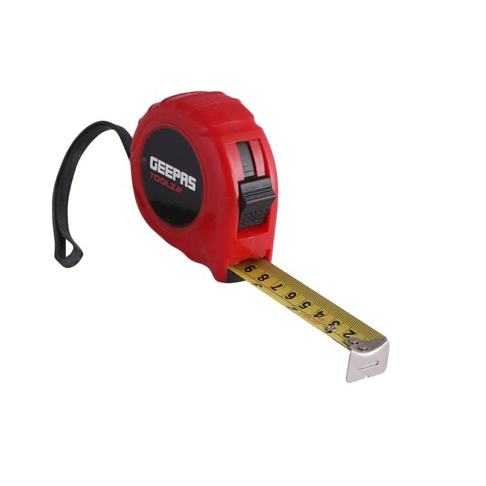 Geepas 3M, 16mm Measuring Tape | Pocket Tape With ABS Construction Plastic Shell |Rubber Coating Makes It Resistant To Abrasion | +-0.2mm Accuracy | British & Metric Graduation