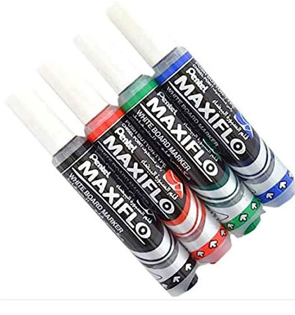 PENTEL MAXIFLO WHITEBOARD MARKER CHISEL TIP PACK OF 4