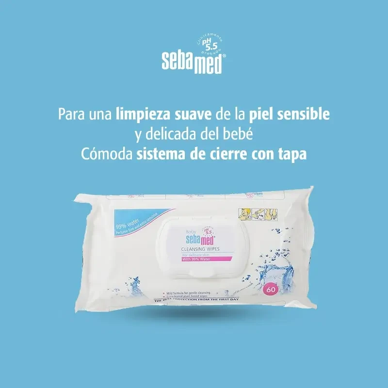 Sebamed Baby Wipes With 99% Water 60's