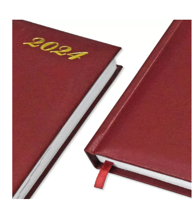 FIS 2024 International Diary A5 7-Languages Vinyl 1-Side Padded Maroon - FSDI136-7V24MR
