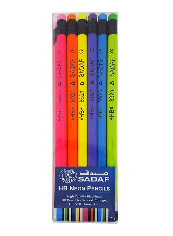 SADAF HB NEON COLOUR PENCILS 12PCS/PKT