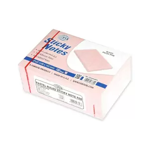 FIS Sticky Note Pad, 4X6 inches, Pack of 6, Ruled Pastel Pink -FSPO4X6RPPI