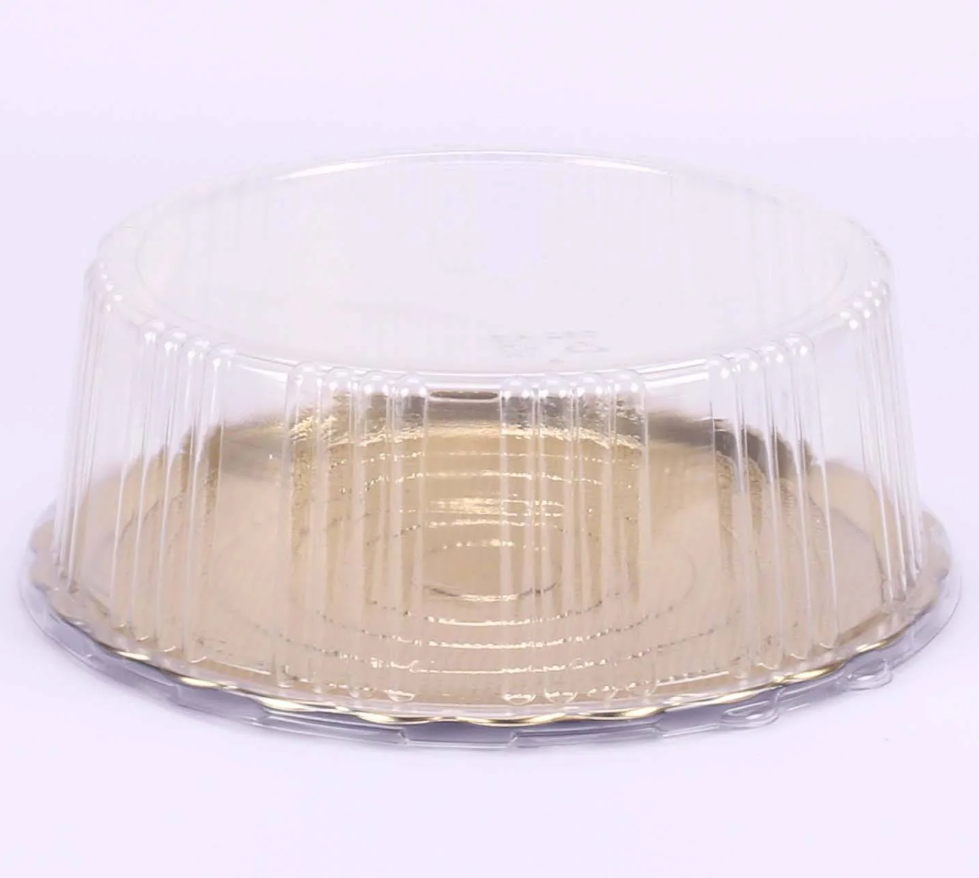 Gold Base Round Cake Container With Lid