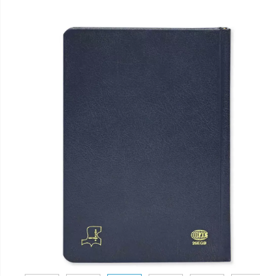 FIS A5 Diary 2024 (English) Golden Bonded Leather, Blue - FSDI26EGB24BL