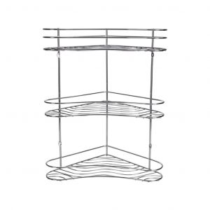 Royalford 3 Layer Corner Rack - Stainless Steel - Silver