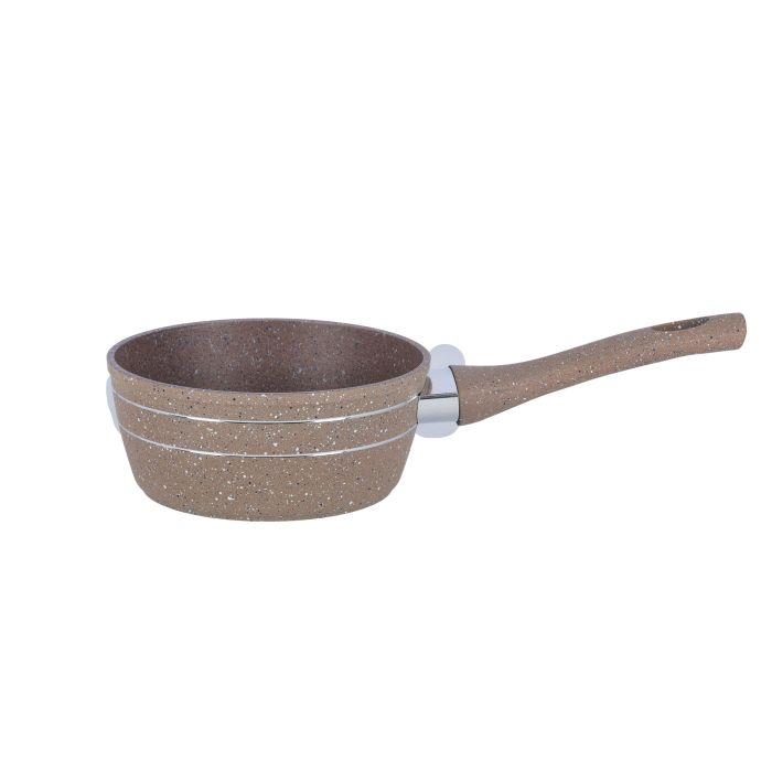 Royalford 16 Cm Smart Nonstick Sauce Pan - Portable Granite Nonstick Sauce Pan, Glass Lid With Steam Vent | Induction Base, Ergonomic Handle | PFOA & PTFE Free | Ideal For Frying, Searing, & Browning