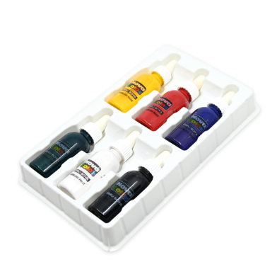 Nova Color Marbling Paint 30Ml, 6 Colors (Blue,Red,Yellow,Green,Black,White) -KRPBNC-238